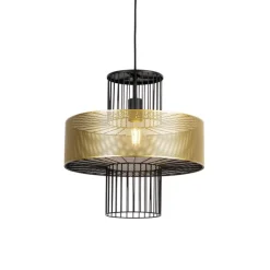 Design hanglamp goud met zwart 40 cm - Tess