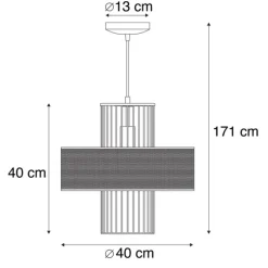 Design hanglamp goud met zwart 40 cm - Tess