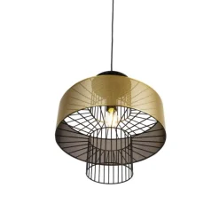 Design hanglamp goud met zwart 40 cm - Tess