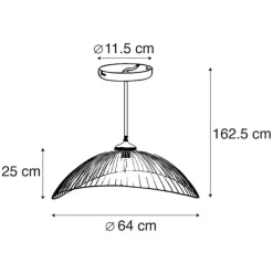 Design hanglamp messing draad 64cm - Pia