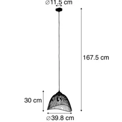 Design hanglamp messing draad 39,8 cm - Pia