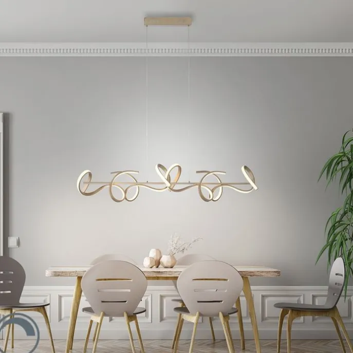 Design hanglamp messing incl. LED en dimmer - Krisscross