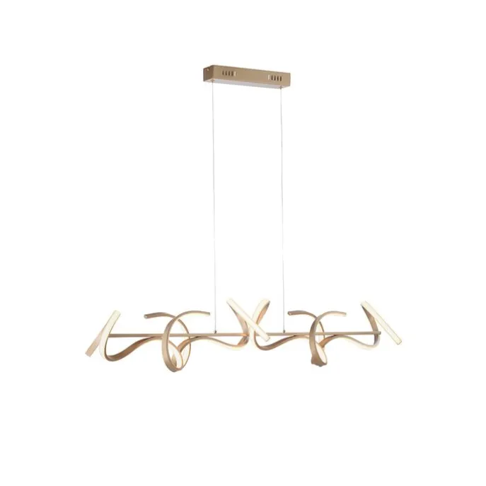 Design hanglamp messing incl. LED en dimmer - Krisscross