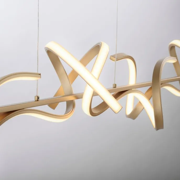 Design hanglamp messing incl. LED en dimmer - Krisscross