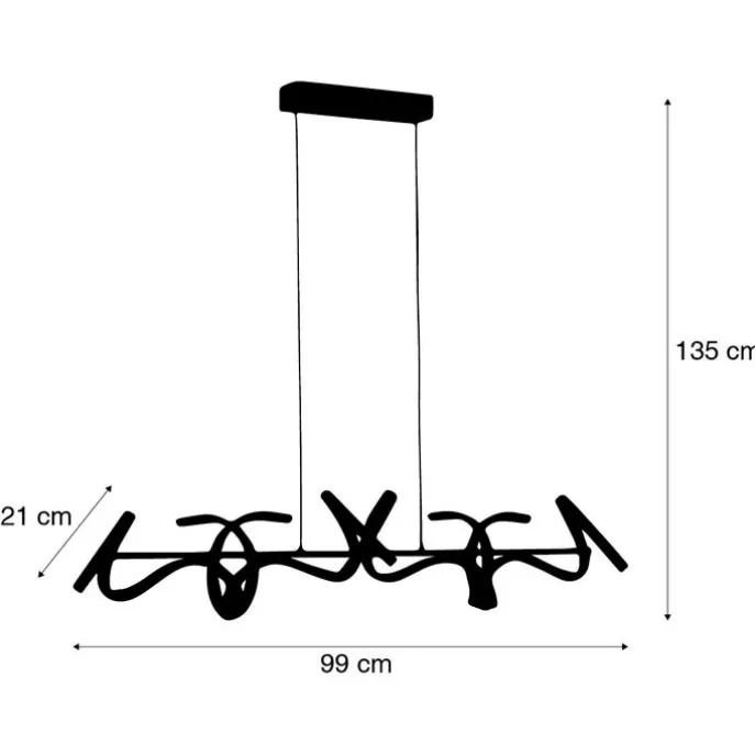 Design hanglamp messing incl. LED en dimmer - Krisscross
