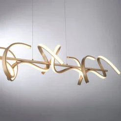 Design hanglamp messing incl. LED en dimmer - Krisscross