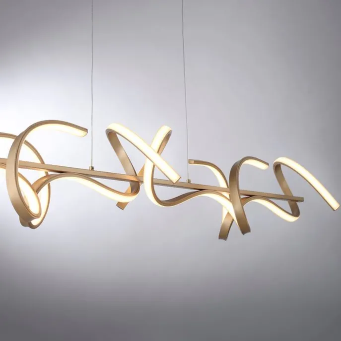 Design hanglamp messing incl. LED en dimmer - Krisscross