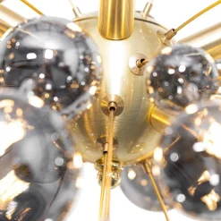 Design hanglamp messing met glas smoke 8-lichts - Explode