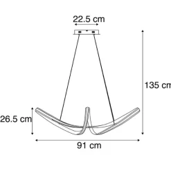 Design hanglamp staal dimbaar incl. LED - Viola Due