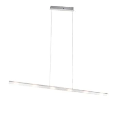 Design hanglamp staal met touch-dimmer incl. LED - Platina