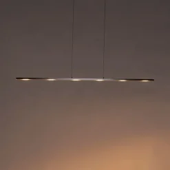 Design hanglamp staal met touch-dimmer incl. LED - Platina