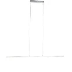 Design hanglamp staal met touch-dimmer incl. LED - Platina