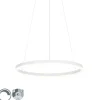 Design hanglamp wit 60 cm incl. LED 3-staps dimbaar - Anello