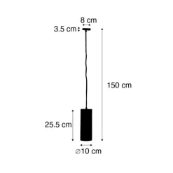 Design hanglamp wit incl. rail adapter 1-fase - Iconic Tubo