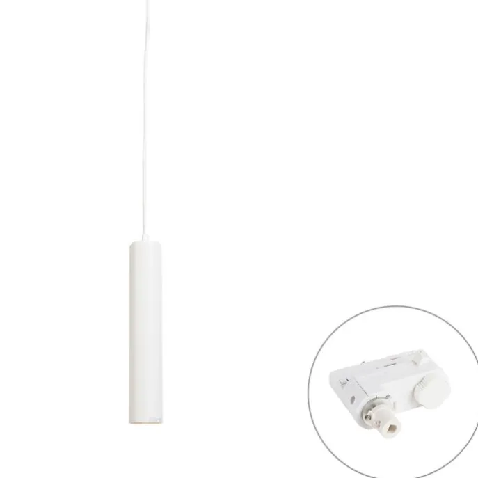 Design hanglamp wit incl. rail adapter 3-fase - 3-Phase Tuba small
