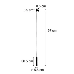 Design hanglamp wit incl. rail adapter 3-fase - 3-Phase Tuba small