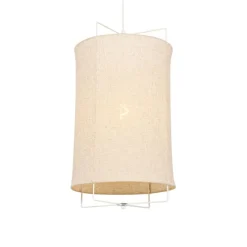 Design hanglamp wit met beige kap - Rich