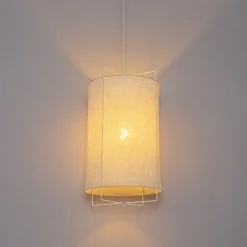 Design hanglamp wit met beige kap - Rich