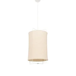 Design hanglamp wit met beige kap - Rich