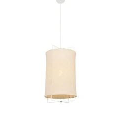 Design hanglamp wit met beige kap - Rich