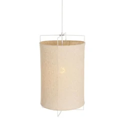 Design hanglamp wit met beige kap - Rich