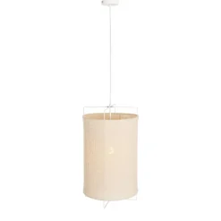 Design hanglamp wit met beige kap - Rich