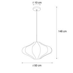 Design hanglamp wit zijden 50 cm - Plu