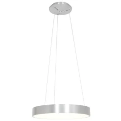 Design hanglamp zilver incl. LED dimbaar - Ringlede
