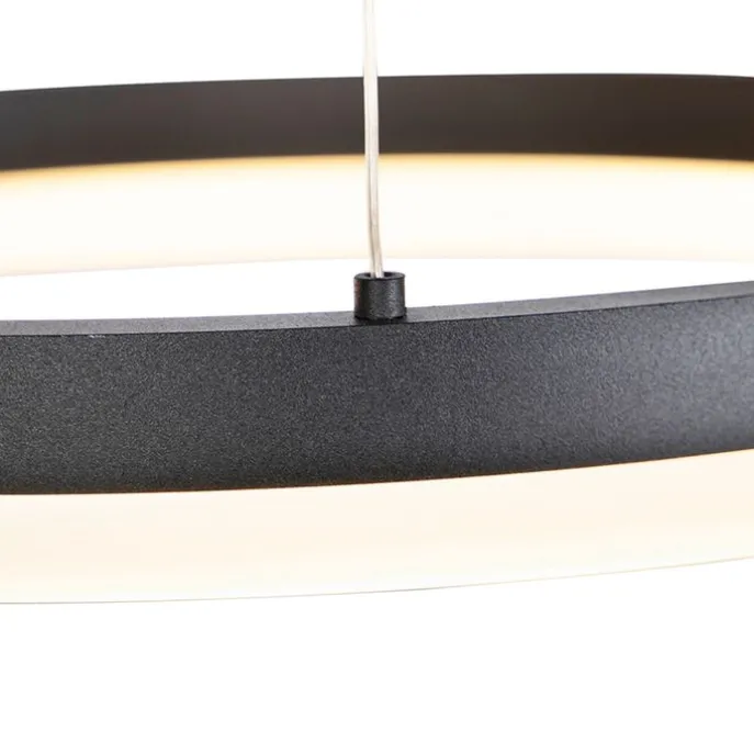 Design hanglamp zwart 40 cm incl. LED 3-staps dimbaar - Anello
