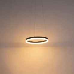 Design hanglamp zwart 40 cm incl. LED 3-staps dimbaar - Anello