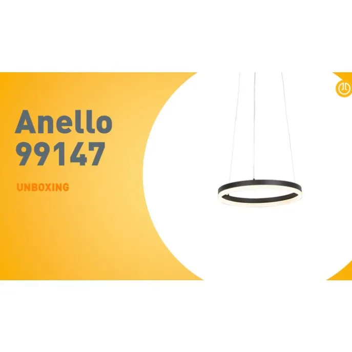 Design hanglamp zwart 40 cm incl. LED 3-staps dimbaar - Anello
