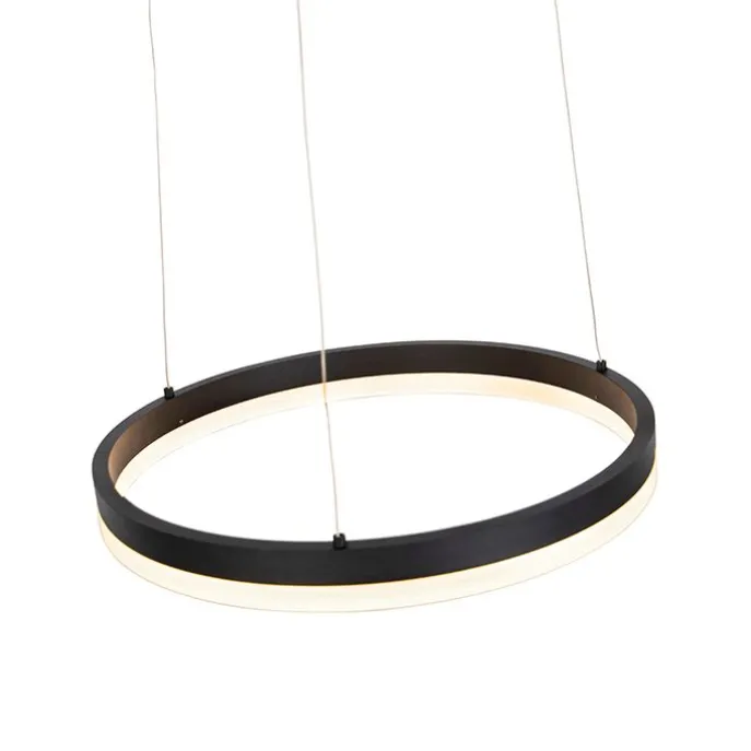 Design hanglamp zwart 40 cm incl. LED 3-staps dimbaar - Anello
