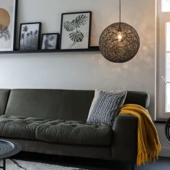 Design hanglamp zwart bol 45cm - Corda