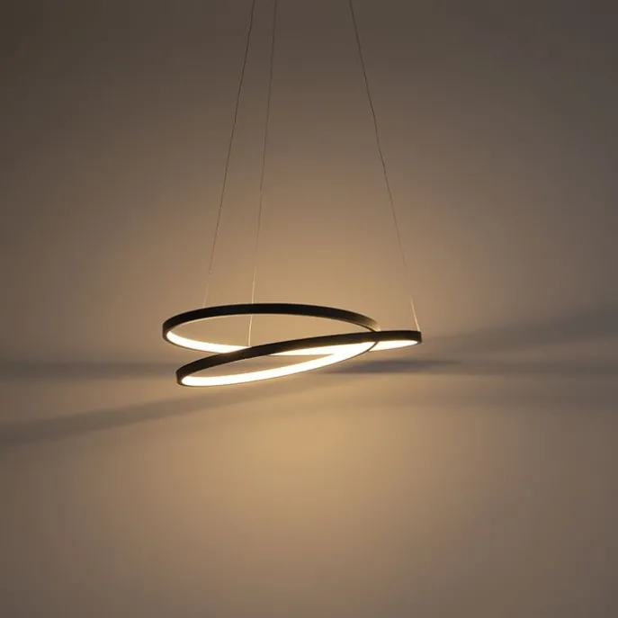 Design hanglamp zwart 55cm incl. LED dimbaar - Rowan