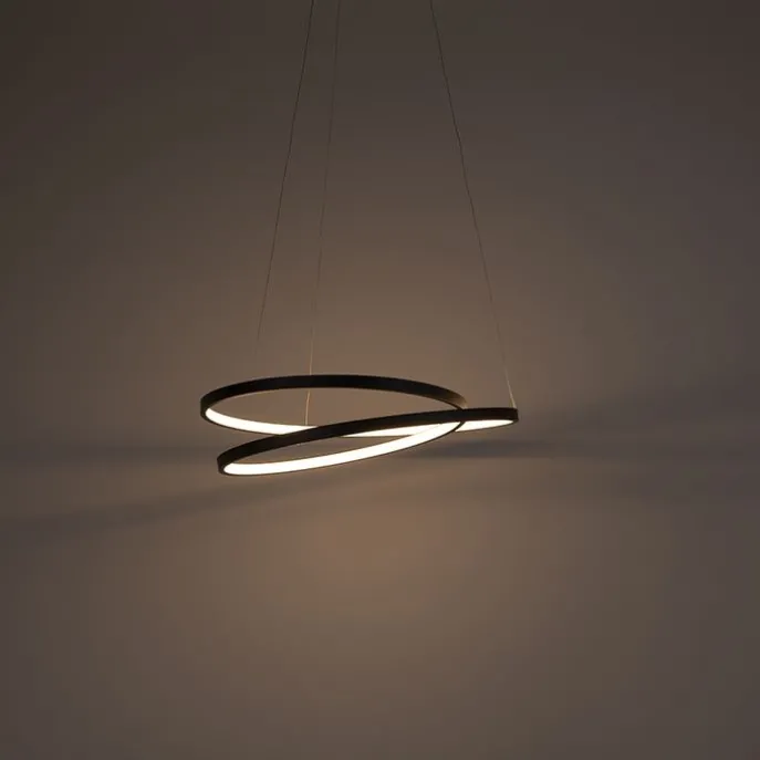 Design hanglamp zwart 55cm incl. LED dimbaar - Rowan