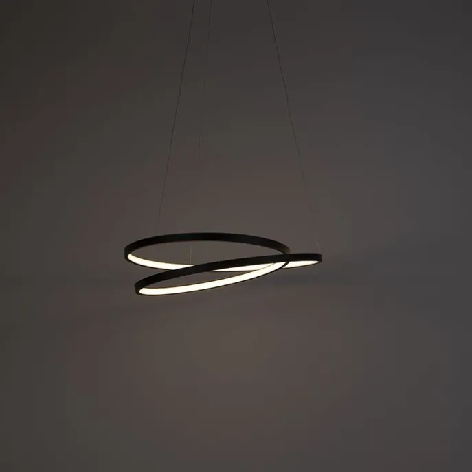 Design hanglamp zwart 55cm incl. LED dimbaar - Rowan