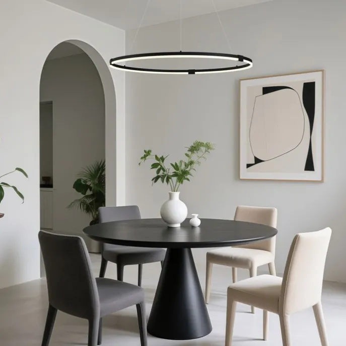 Design hanglamp zwart 120cm incl. LED 3-staps dimbaar - Anello
