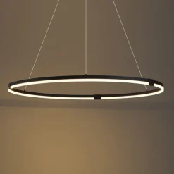 Design hanglamp zwart 120cm incl. LED 3-staps dimbaar - Anello