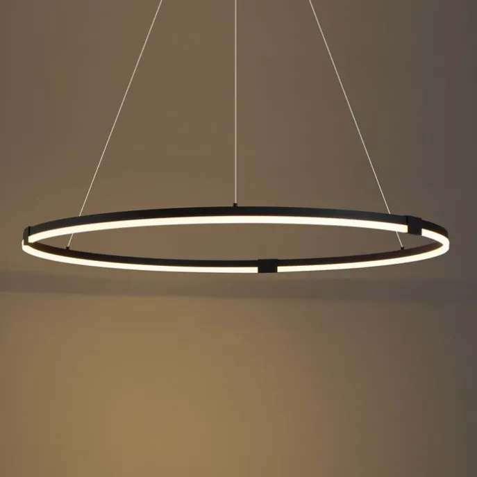 Design hanglamp zwart 120cm incl. LED 3-staps dimbaar - Anello