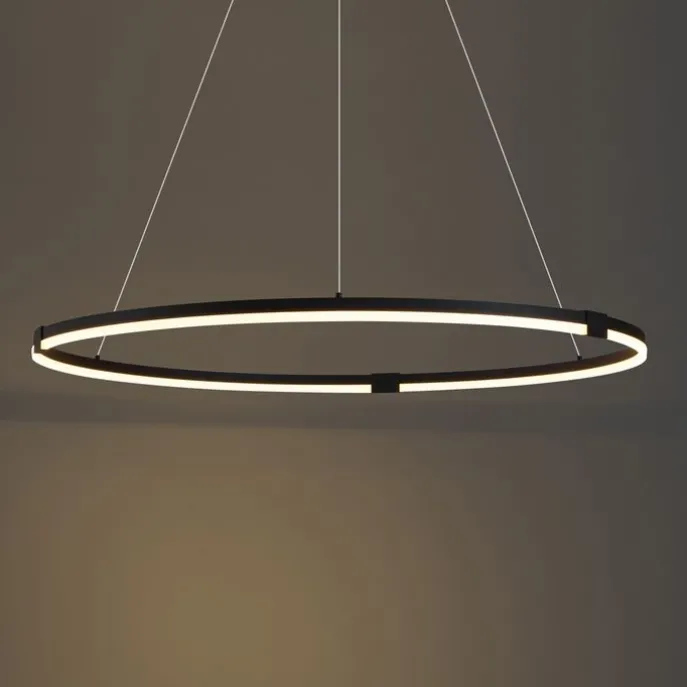 Design hanglamp zwart 120cm incl. LED 3-staps dimbaar - Anello
