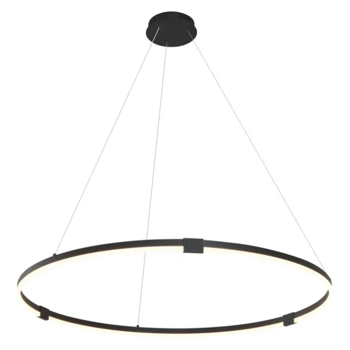 Design hanglamp zwart 120cm incl. LED 3-staps dimbaar - Anello