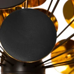 Design hanglamp zwart en goud - Cerchio