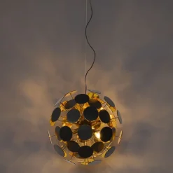 Design hanglamp zwart en goud - Cerchio