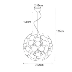 Design hanglamp zwart en goud - Cerchio