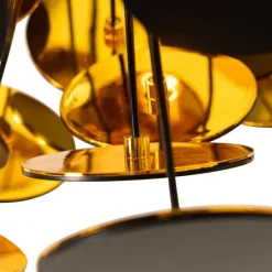 Design hanglamp zwart en goud - Cerchio