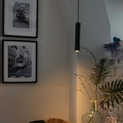 Design hanglamp zwart GU10 50mm - Tuba small