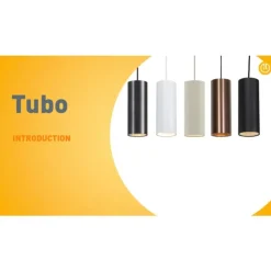 Design hanglamp zwart GU10 50mm - Tubo