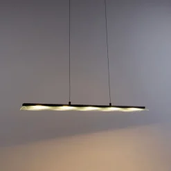 Design hanglamp zwart incl. LED 3-staps dimbaar easylift - Nele