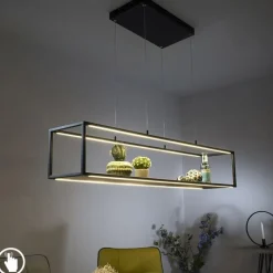 Design hanglamp zwart incl. LED met touch dimmer - Jitske