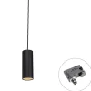 Design hanglamp zwart incl. rail adapter 3-fase - 3-Phase Tubo